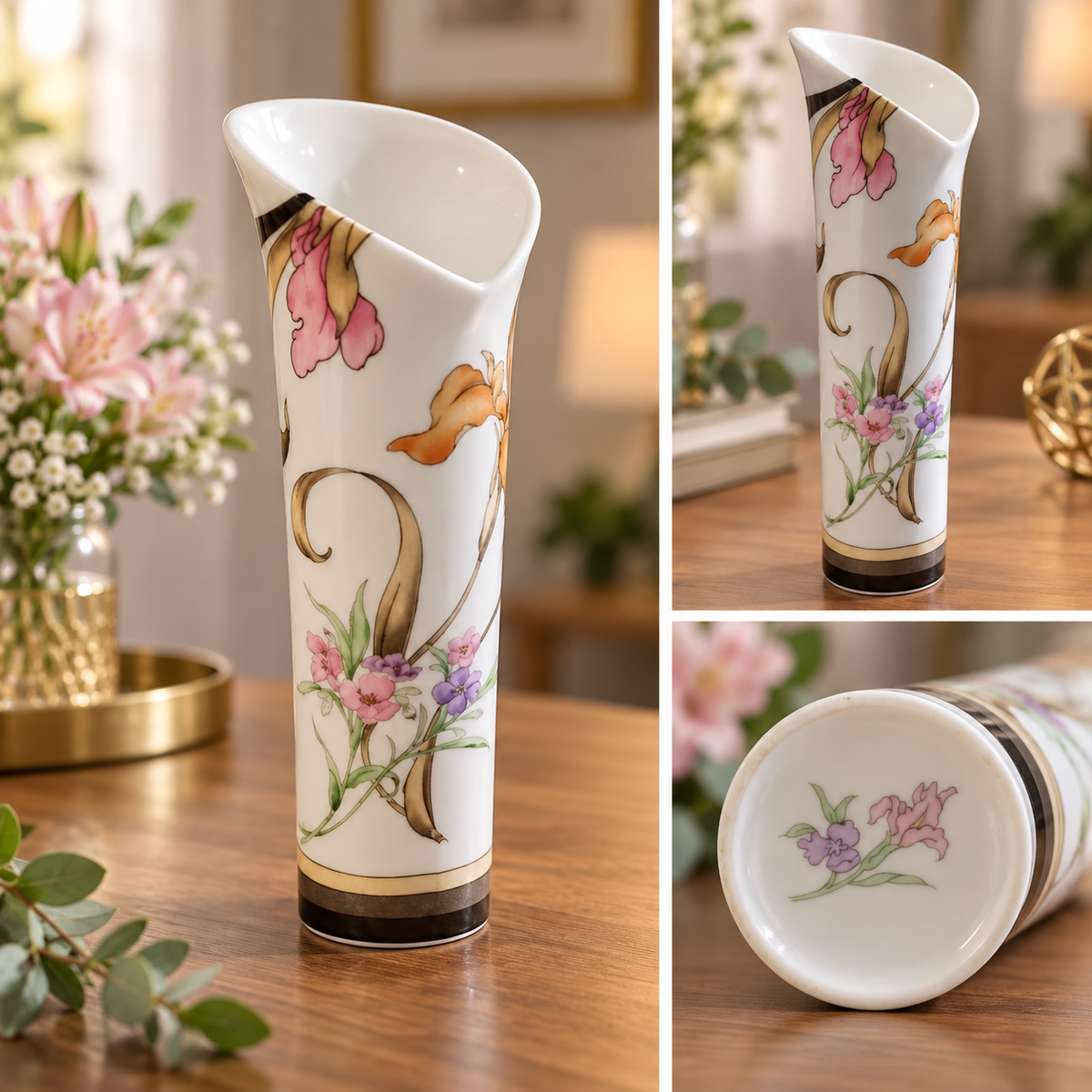 Segunda Mão | Vaso Decorativo Carla Japan com Motivos Florais
