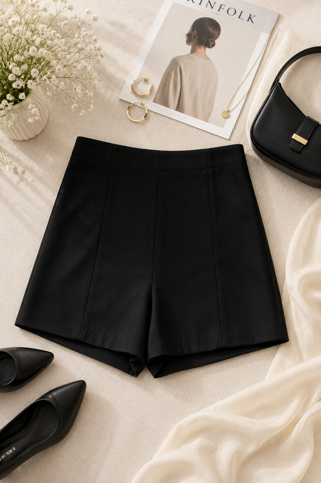 Short Saia Culotte Preto KIABI – Tamanho 46 (XL)