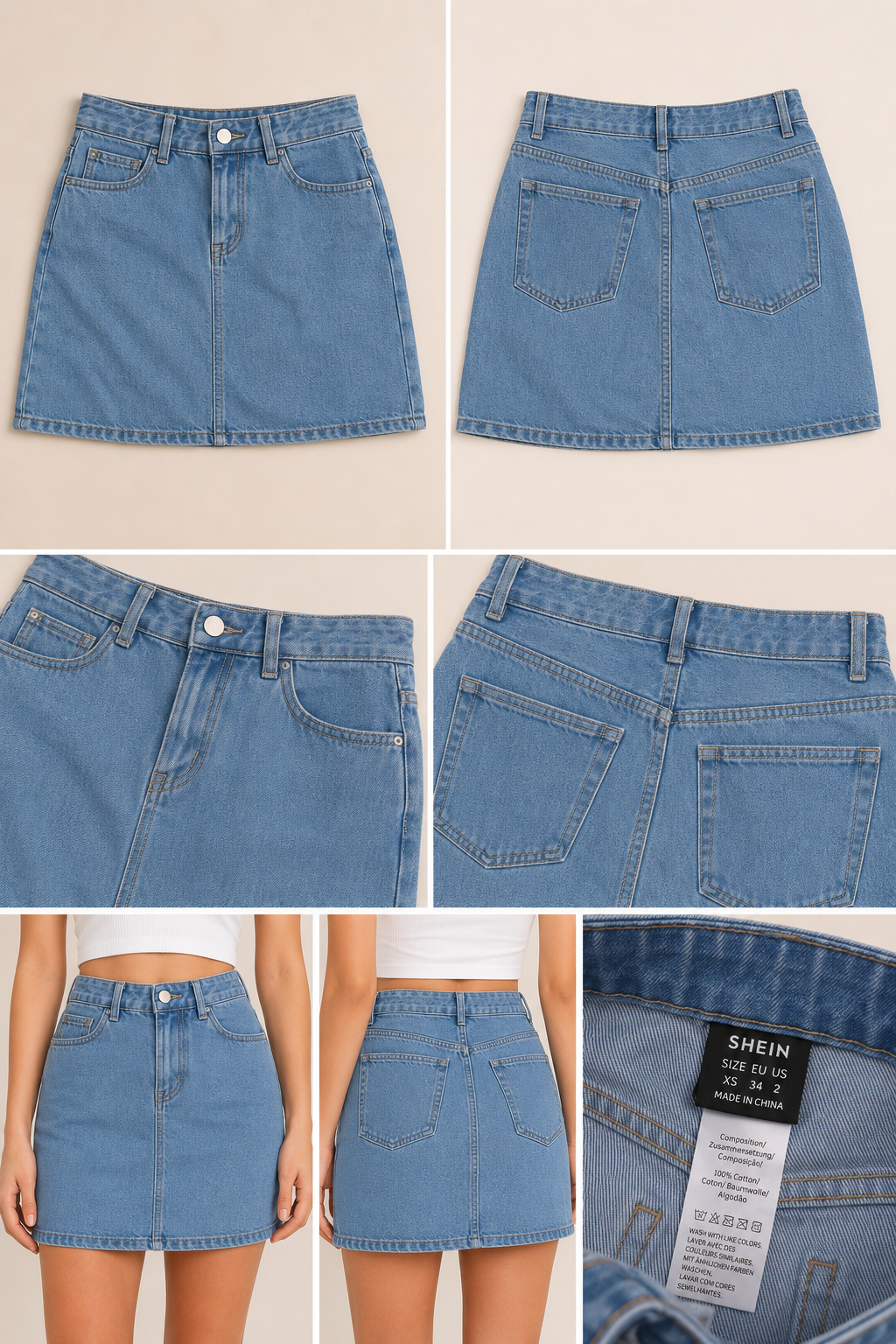 Saia de Ganga SHEIN – Azul Claro (XS)