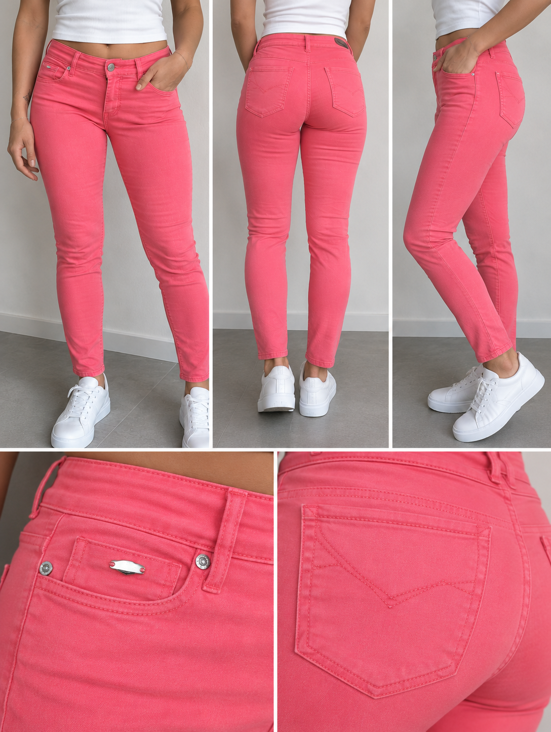Segunda Mão | Calças Push Up Stradivarius Rosa/Coral – Tamanho 40