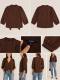 Blusa KIABI com Laço – Castanho (XS)