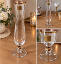 Segunda Mão | Vaso Decorativo Luminarc em Vidro com Detalhes Dourados
