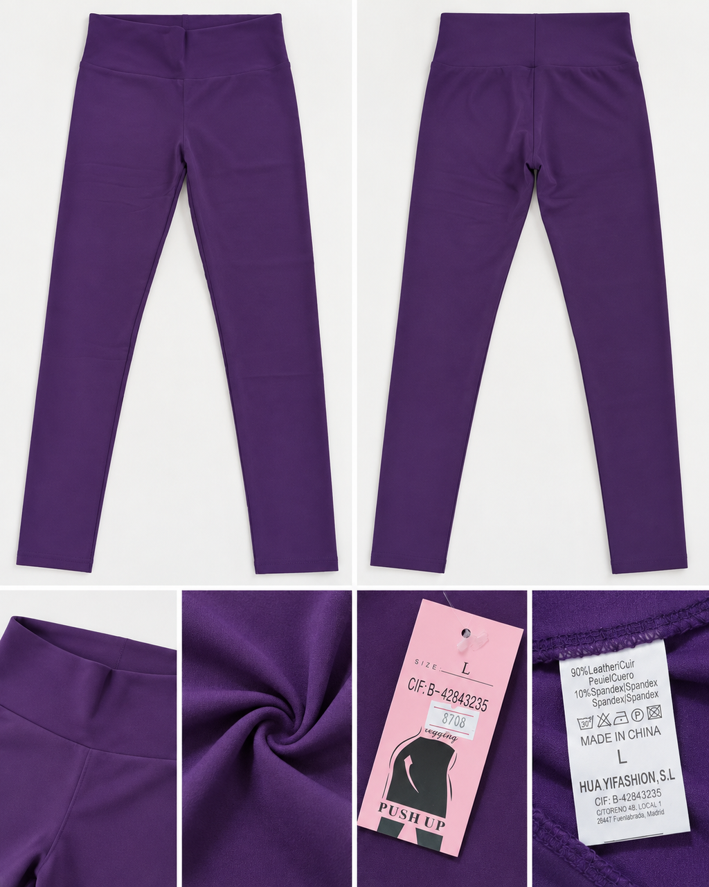 Leggings Push Up Roxas de Cintura Alta – Tamanho L – Novos