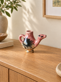Segunda Mão | Peça Decorativa em Cerâmica Rosa em Forma de Pássaro
