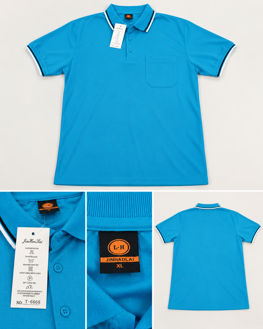 Polo de Homem Azul-Turquesa – Tamanho XL – Novo com Etiqueta