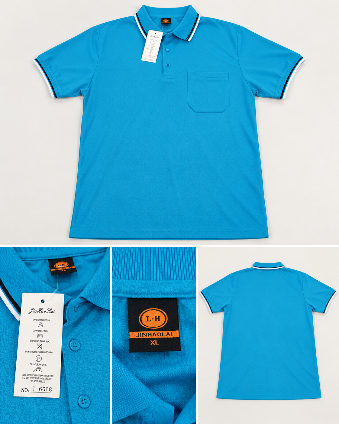 Polo de Homem Azul-Turquesa – Tamanho XL – Novo com Etiqueta