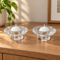 Segunda Mão | Conjunto de 2 Porta-Velas em Cristal