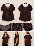 Blusa KIABI Estampada – Preto/Rosa (XL)