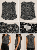 Blusa Floral b.young – Preto/Branco/Azul (EUR 36 / S)