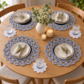 Conjunto de Mesa em Croché – 4 Individuais e 4 Bases para Copos