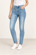 Segunda Mão | Jeans Skinny Azul-claro com Pérolas – XS/38