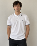 Polo de Homem Fred Perry Branco – Tamanho L – Novo com Etiqueta
