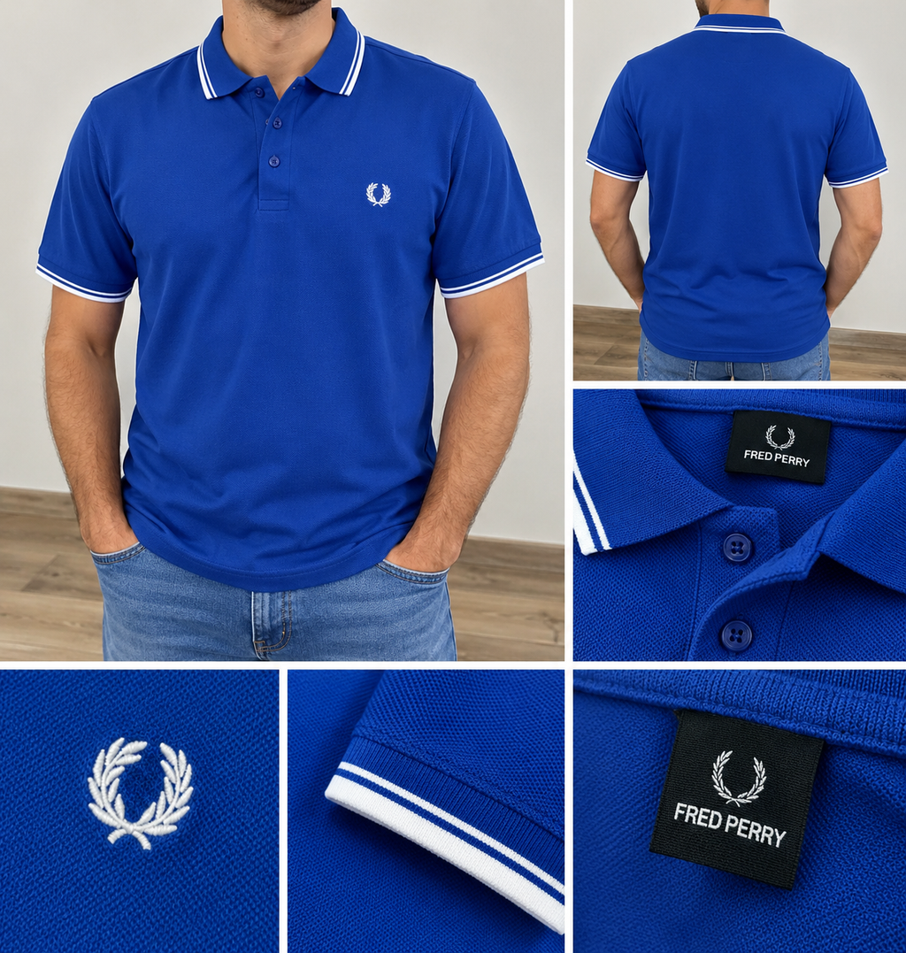 Segunda Mão | Polo de Homem Fred Perry Azul Royal – Tamanho L – Ocasião