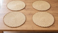 Round Large Table Mat – Natural Beige & Brown Outline