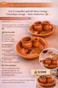 Lot 2 Vintage Appetizer Bowls – Orange Ceramic