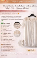 White Fluid Lace Blouse Un Jour Ailleurs – Size L