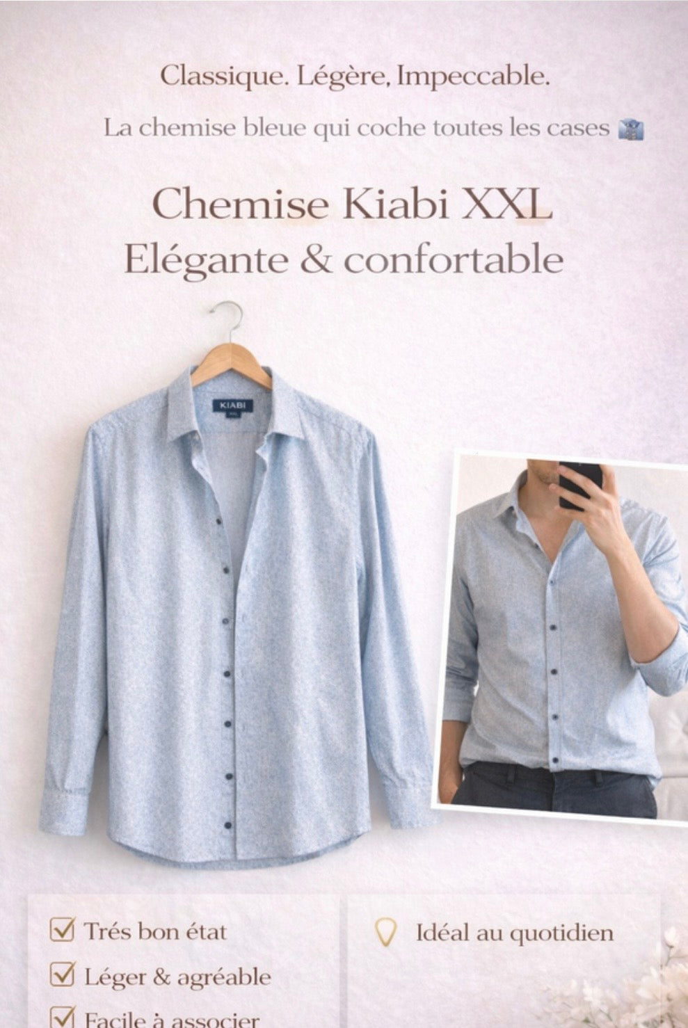 KIABI XXL Blue Shirt – Stylish & Lightweight