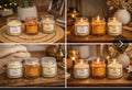 Vela perfumada em vidro – baunilha, jasmim e âmbar, ambiente aconchegante