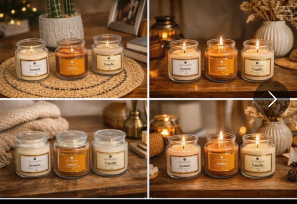 Scented Candle in Glass Jar – Vanilla