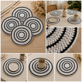 Set of 4 Black & White Crochet Table Mats